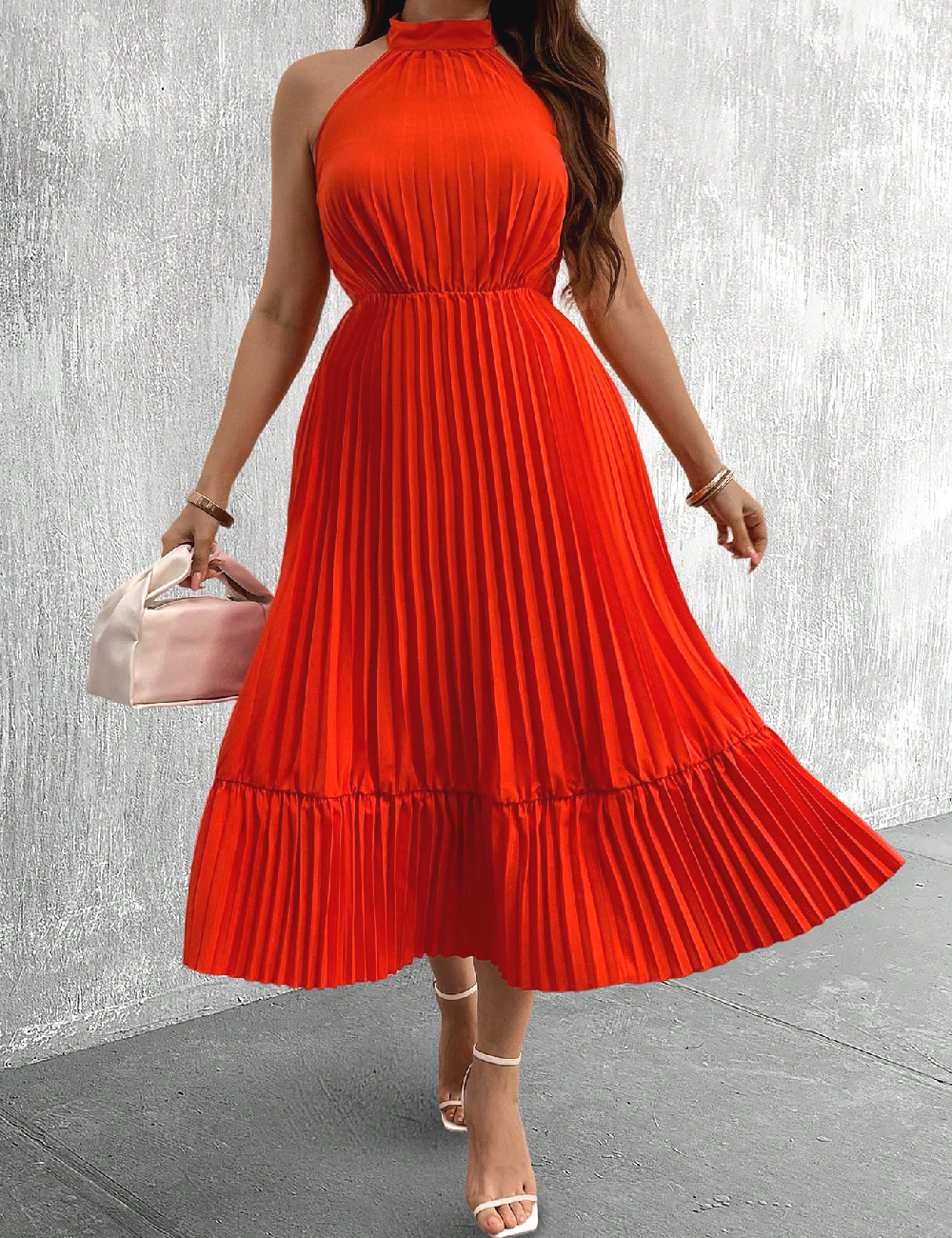 Rochie medie SHEIN CURVE, portocaliu