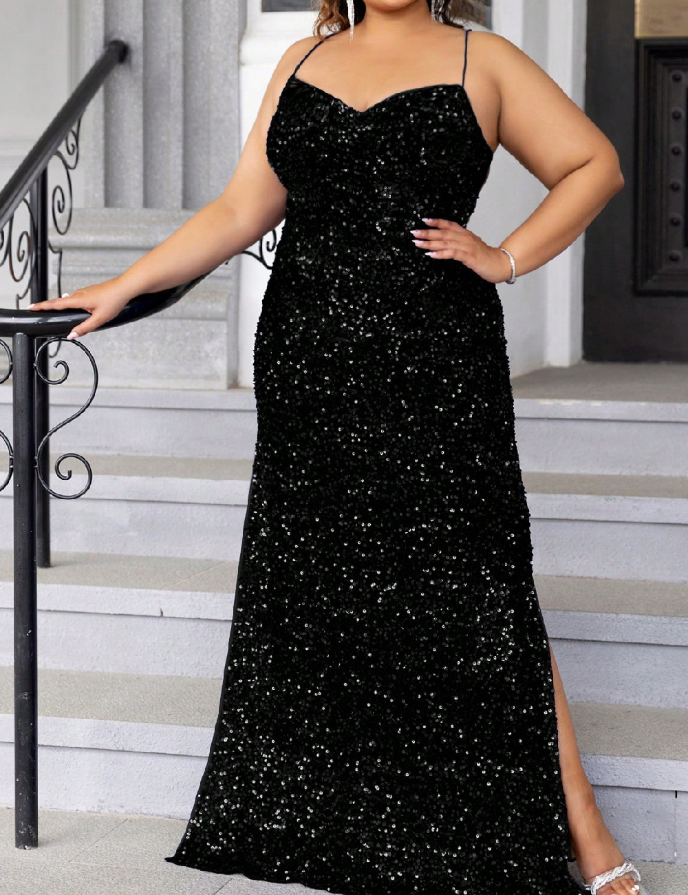 Rochie lunga SHEIN CURVE, negru