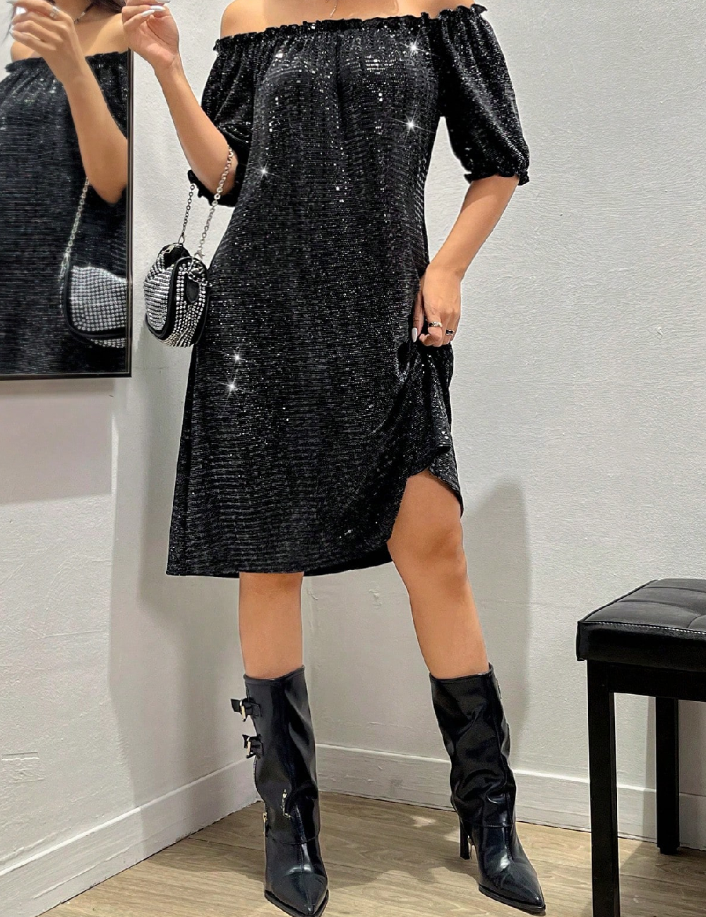 Nou SHEIN Rochie scurta, negru