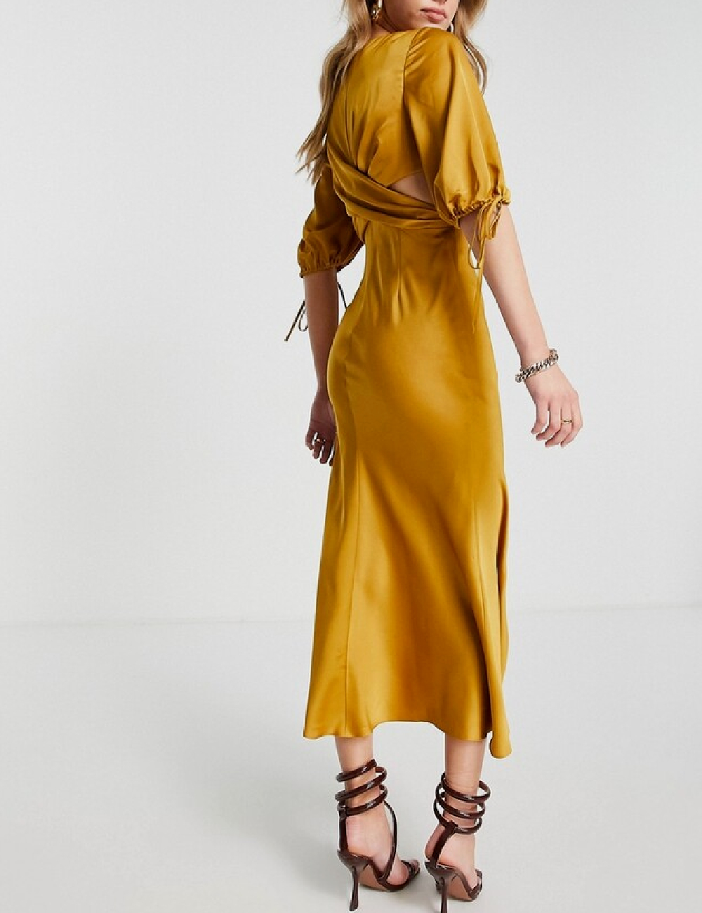 Rochie medie ASOS, mustar - 1 | YEO