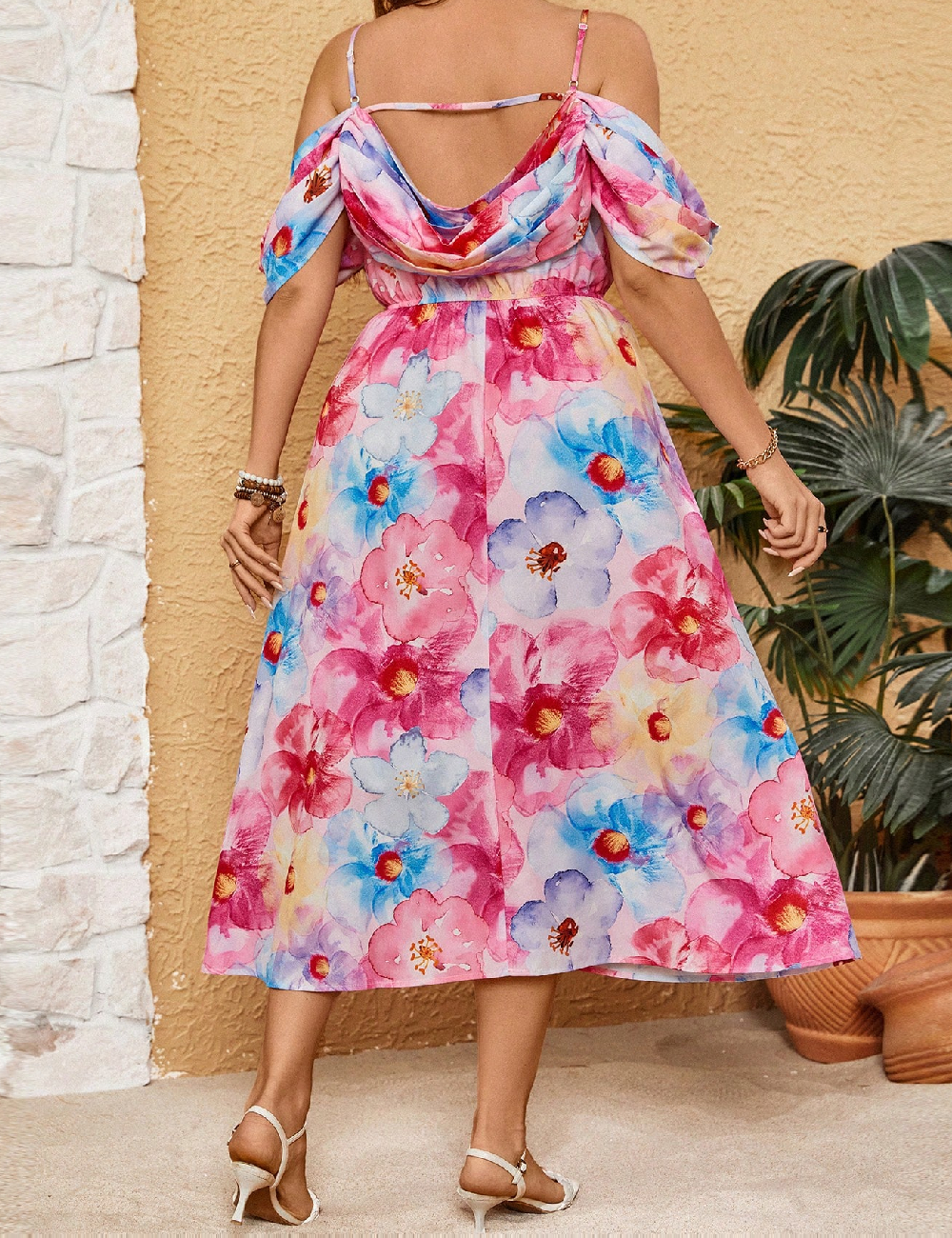 Rochie medie SHEIN CURVE, floral - 1 | YEO