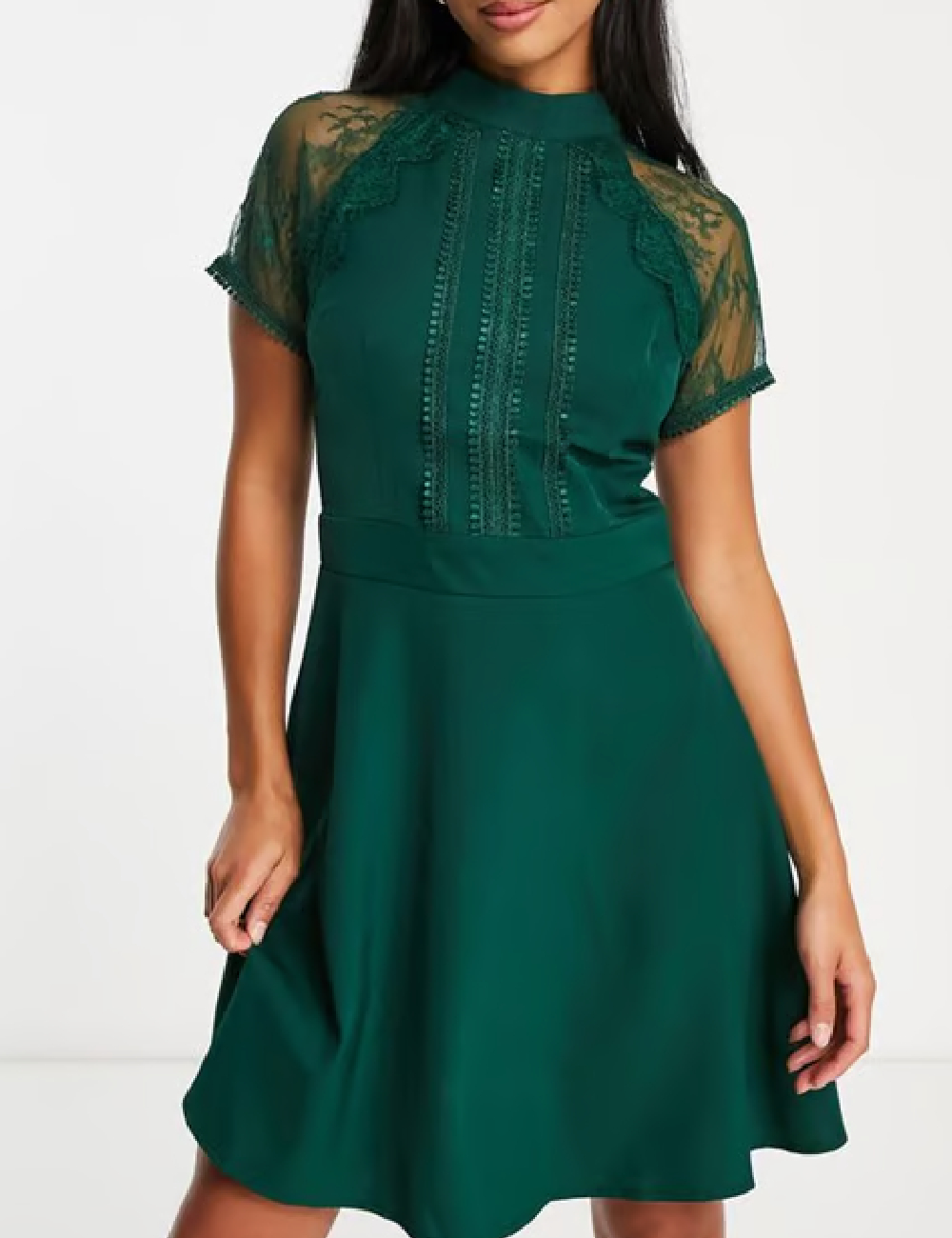 Rochie scurta Liquorish, verde - 1 | YEO