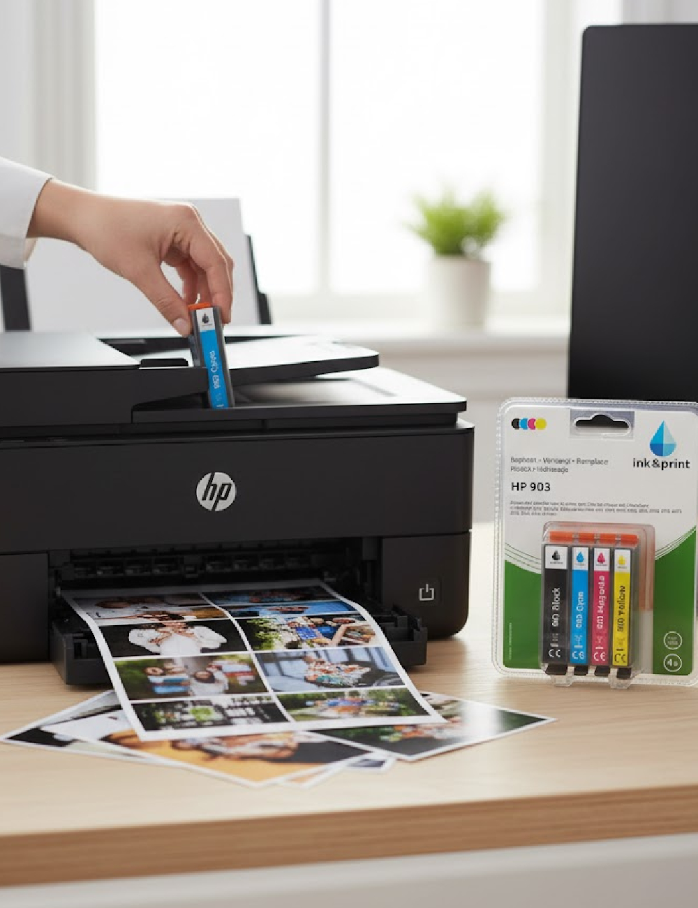 Set de cerneală HP 903 Negru, Cyan, Magenta, Galben ink & print, mix culori