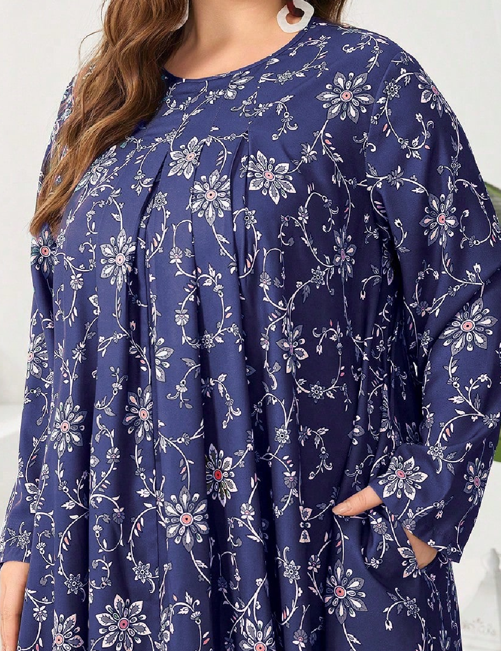Rochie lunga SHEIN CURVE, albastru - 1 | YEO