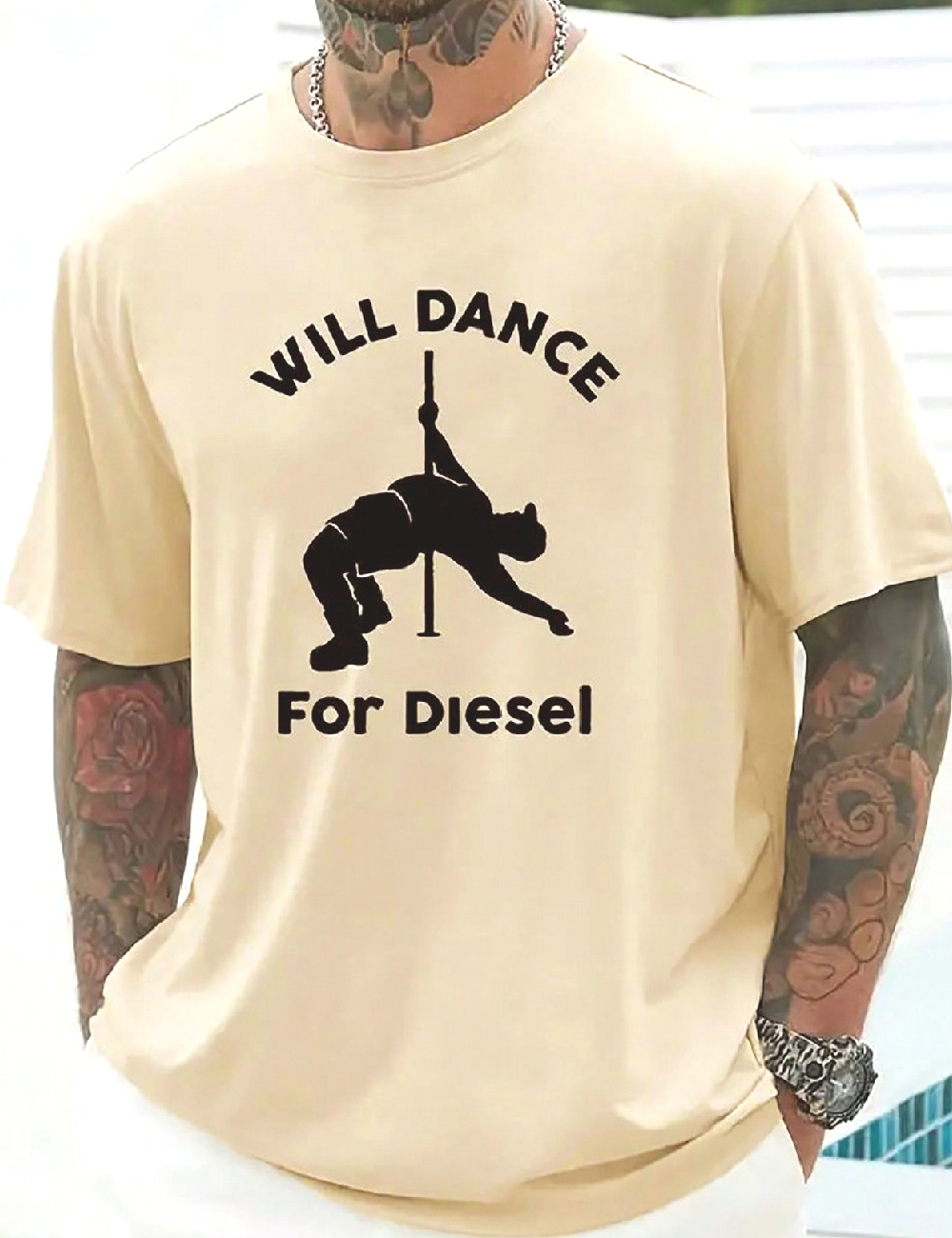 Tricou SHEIN Plus Size Men, galben deschis