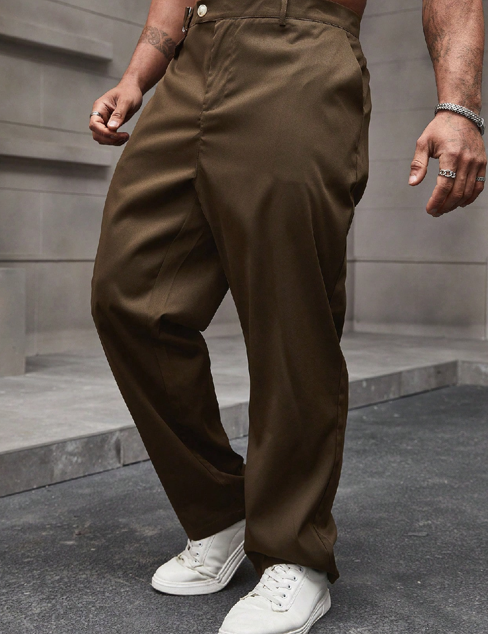 Pantaloni SHEIN Plus Size Men, kaki