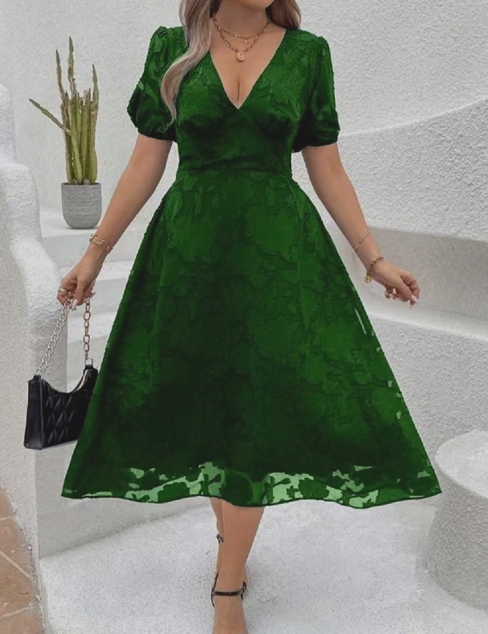 Rochie medie SHEIN CURVE, verde