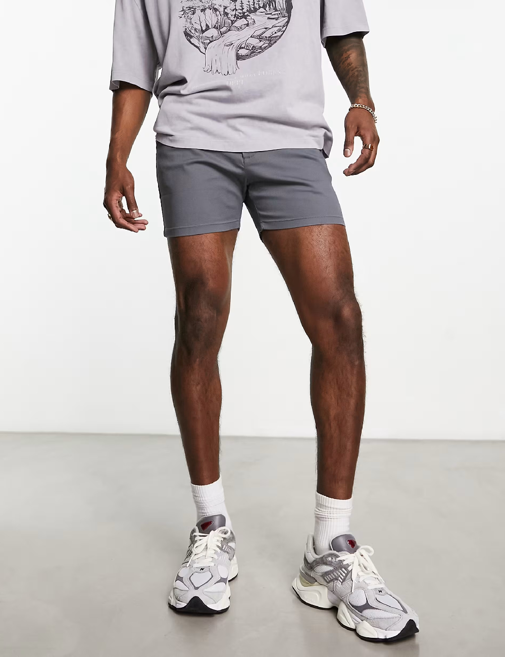 Pantaloni scurti Plus Size ASOS, gri