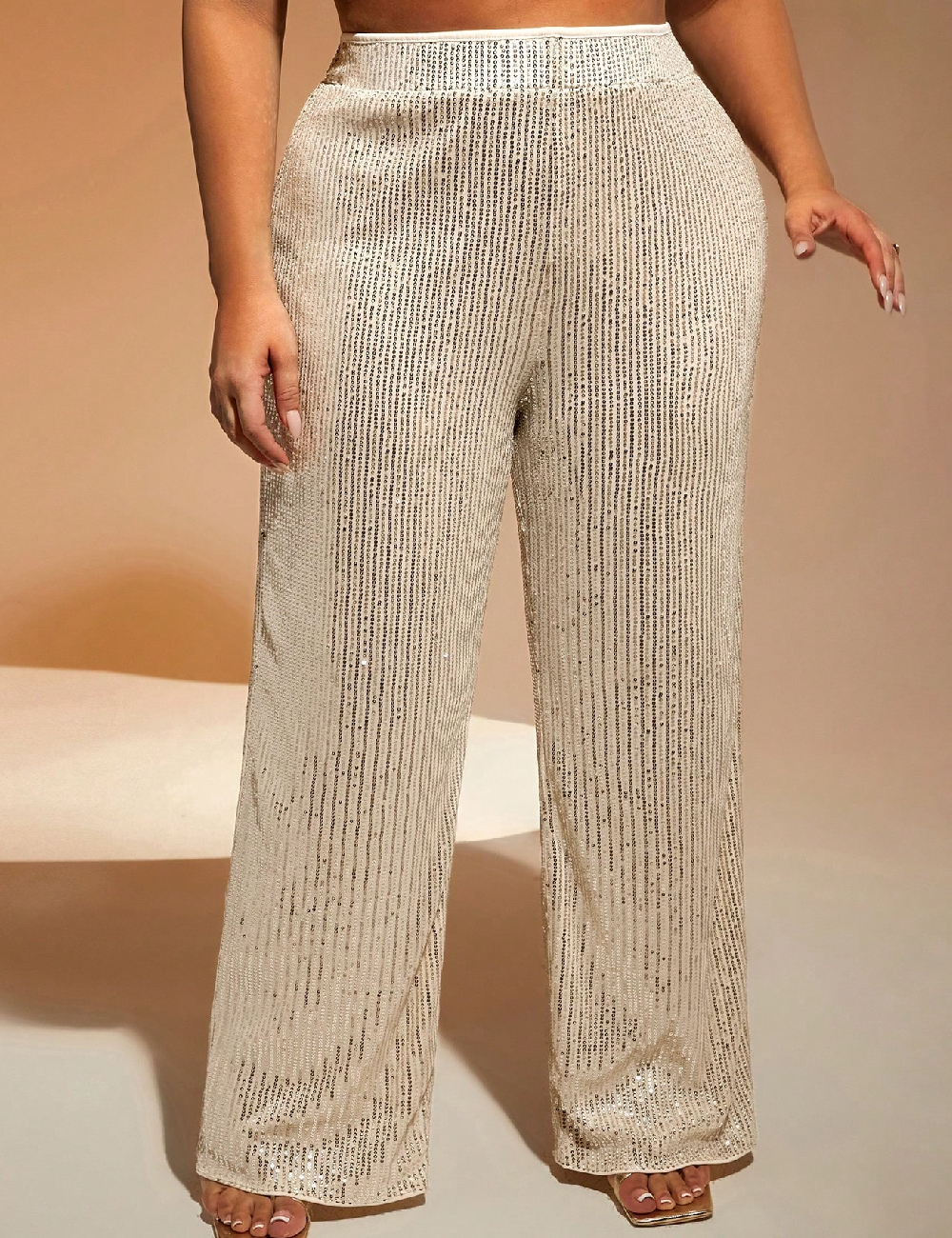 Pantaloni SHEIN CURVE, crem