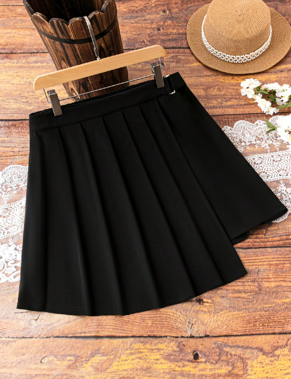 Fusta SHEIN CURVE, negru