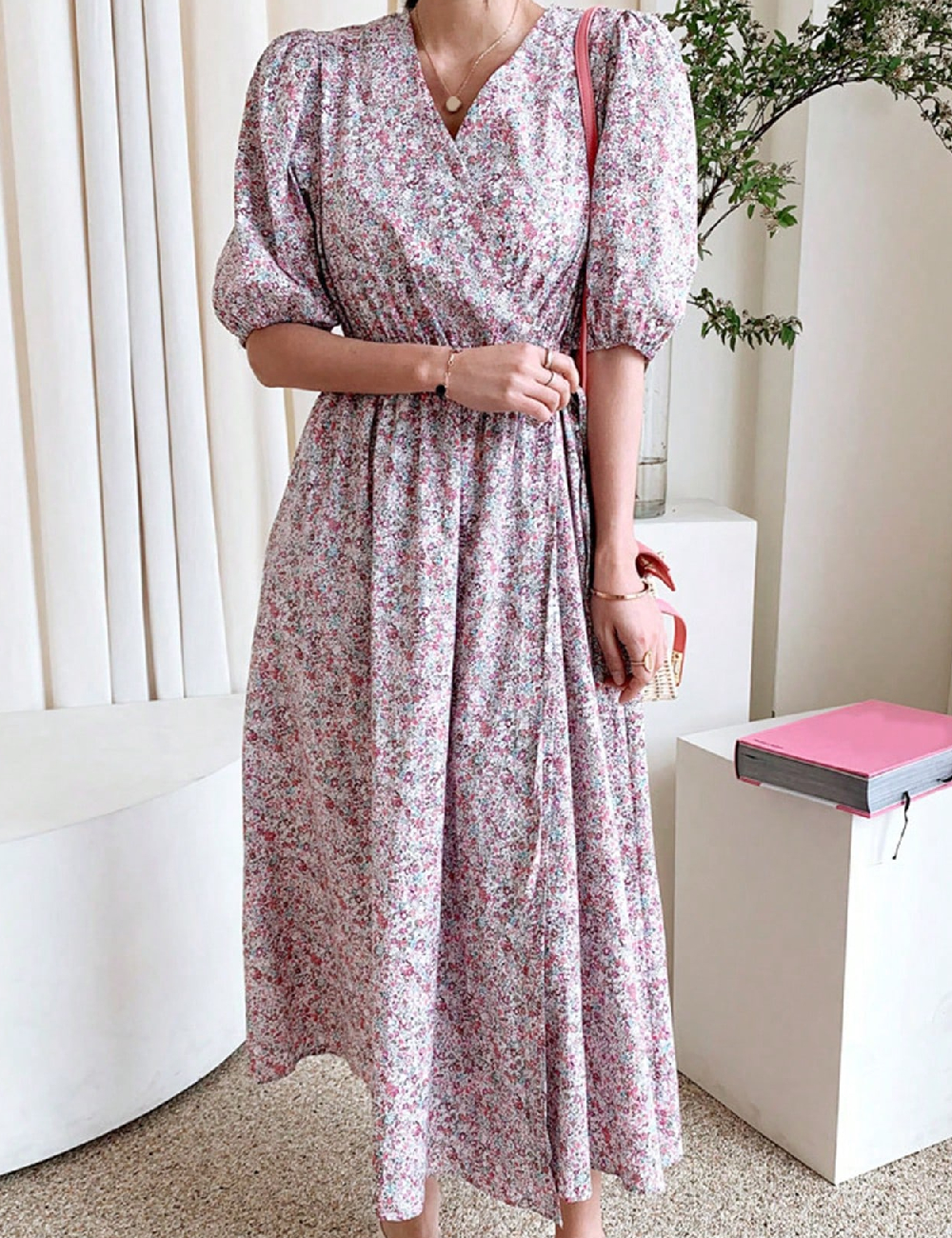 Rochie lunga Dazy, floral print