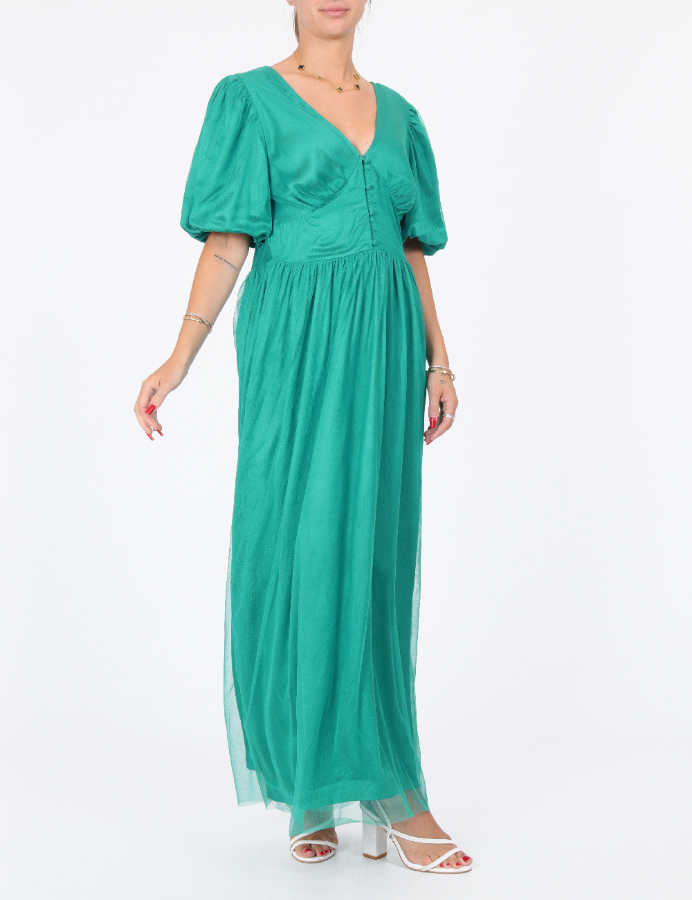 Rochie lunga Vila, verde - 1 | YEO