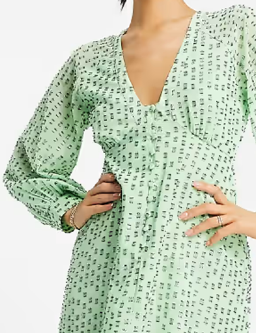 Rochie medie ASOS, verde - 1 | YEO