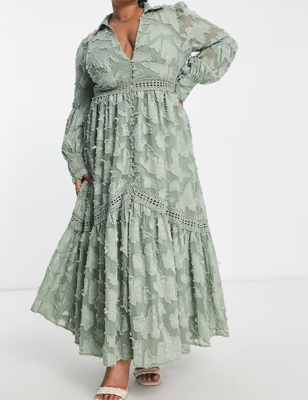 Rochie lunga ASOS Curve, verde