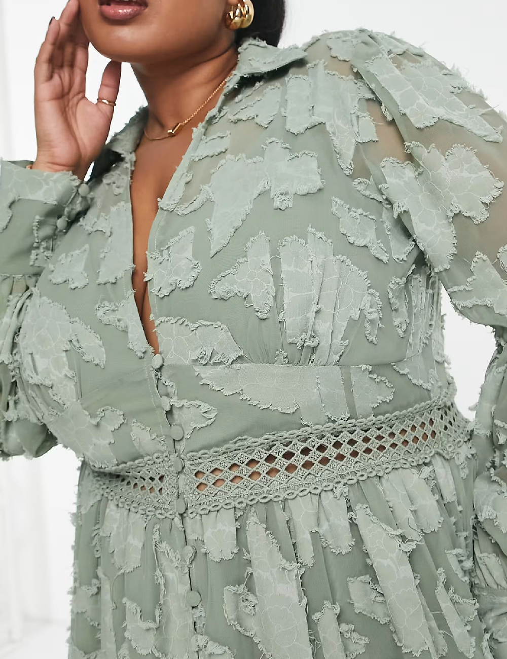 Rochie lunga ASOS Curve, verde - 1 | YEO