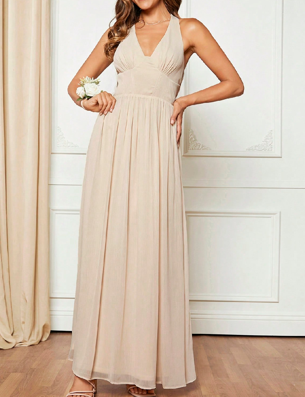 Rochie lunga SHEIN, crem