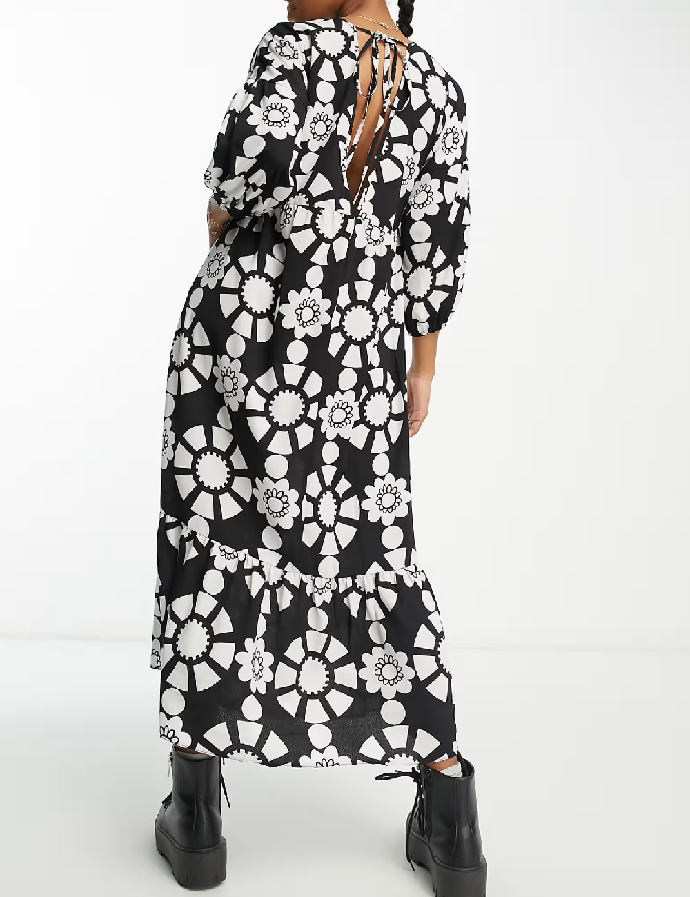 Rochie lunga ASOS, alb/negru - 1 | YEO