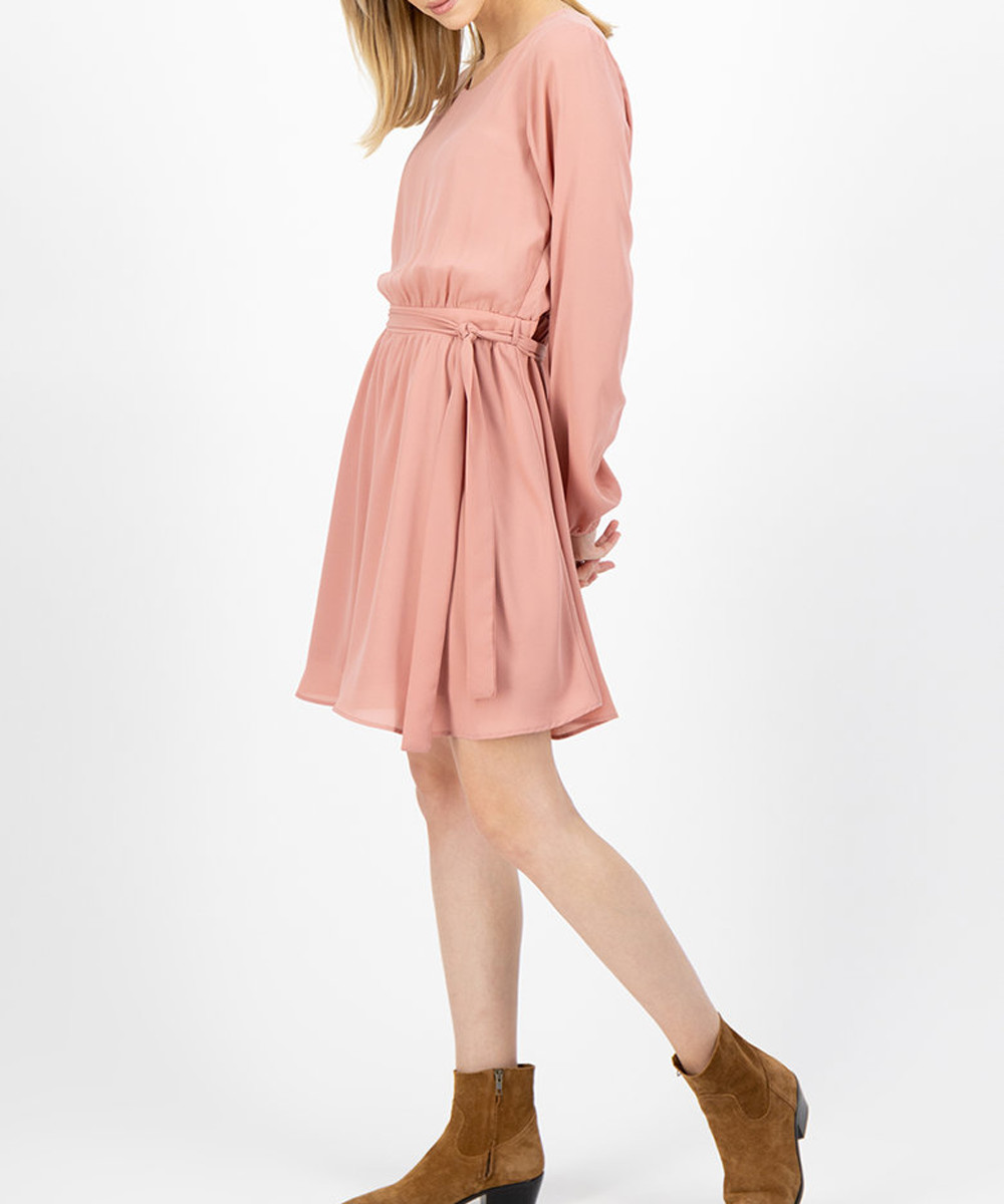 Rochie scurta Vila, roz pudra, 38