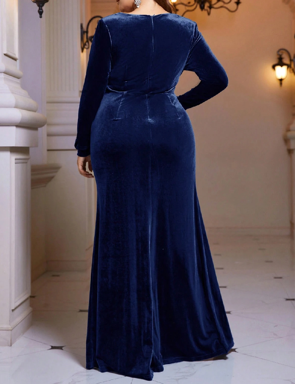 Rochie lunga SHEIN CURVE, albastru - 1 | YEO