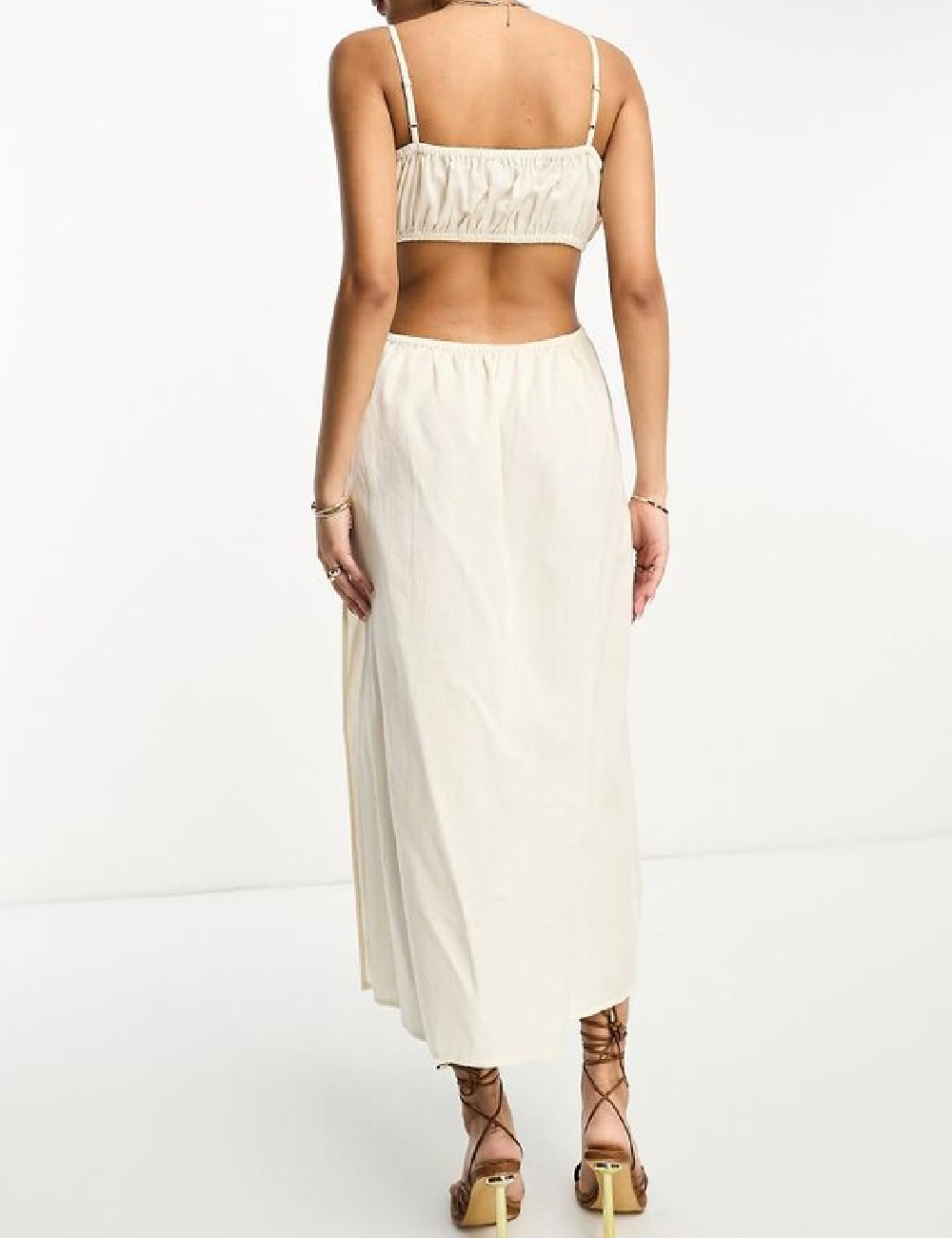 Rochie lunga Pretty Lavish, crem - 1 | YEO