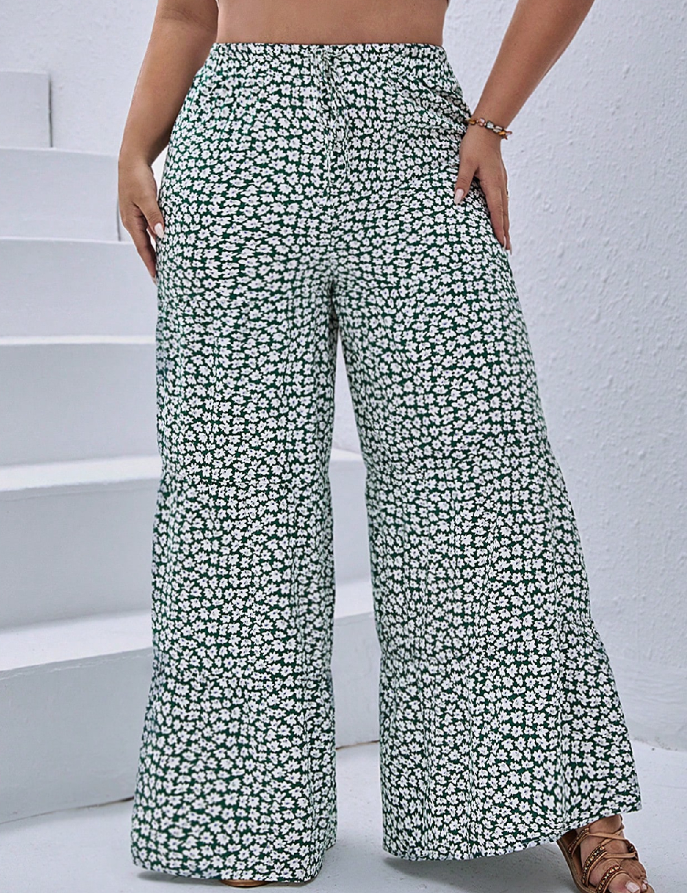 Pantaloni SHEIN CURVE, verde