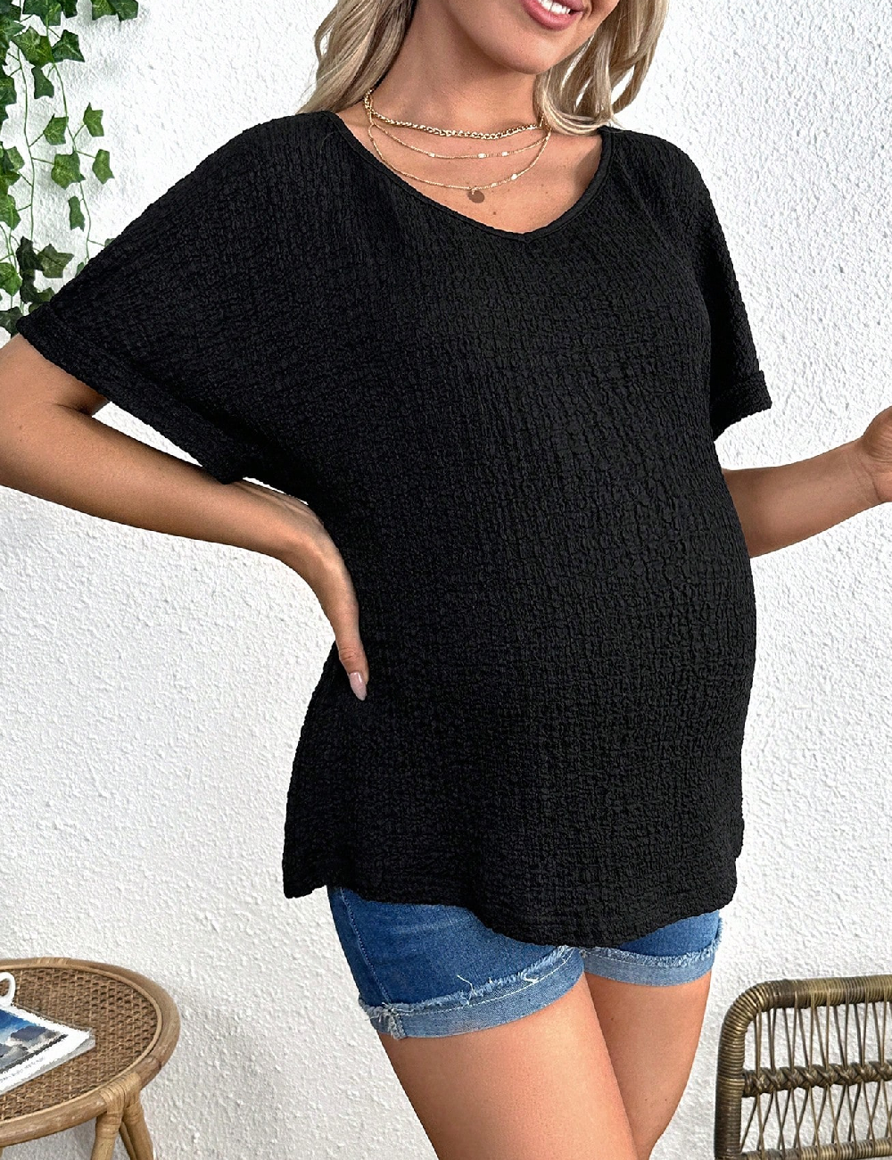 Bluza SHEIN Maternity, negru
