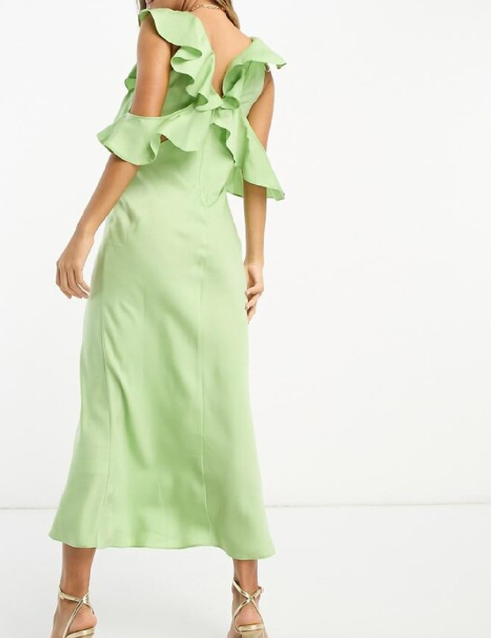 Rochie medie ASOS, verde - 1 | YEO