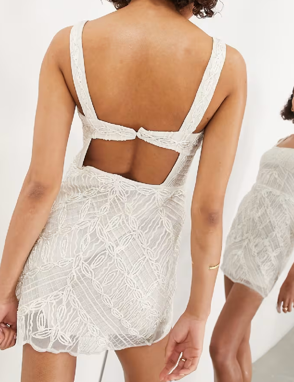 Rochie scurta ASOS, ecru - 1 | YEO