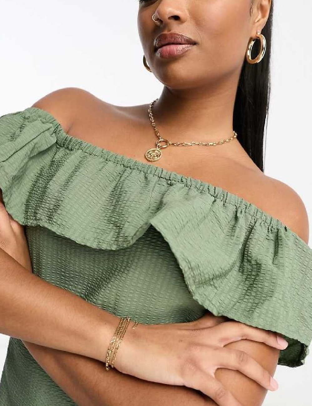 Rochie medie River Island, verde - 1 | YEO