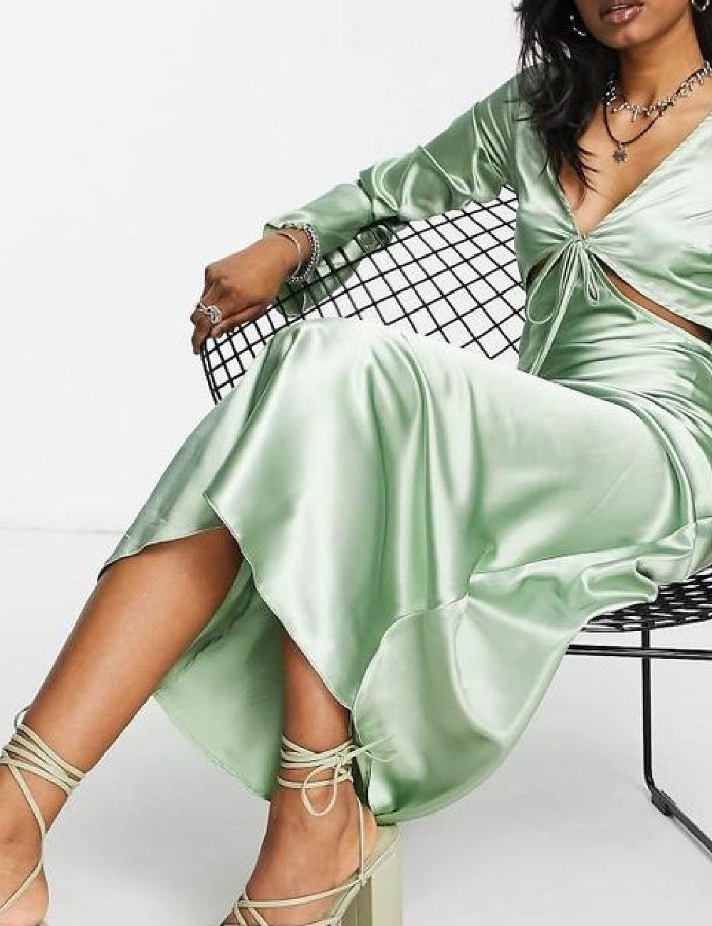 Rochie lunga Top Shop, verde - 1 | YEO