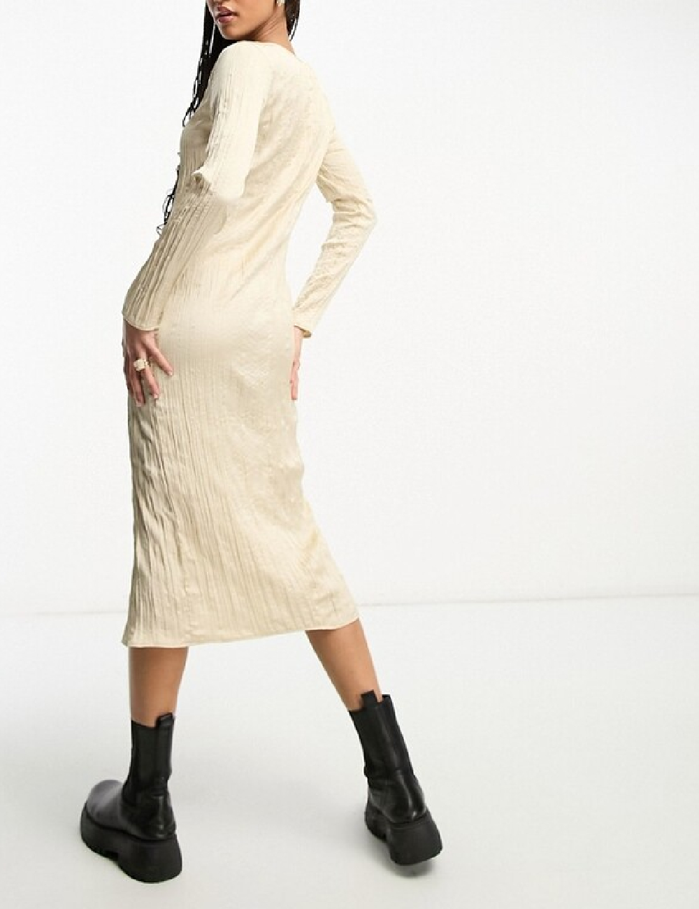 Rochie lunga Monki, crem - 1 | YEO