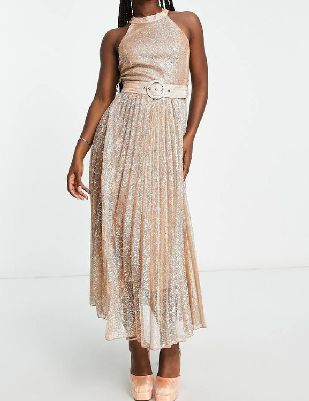 Rochie medie Style Cheat, crem - 1 | YEO