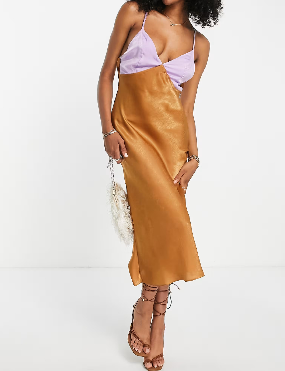 Rochie medie ASOS, maro - 1 | YEO