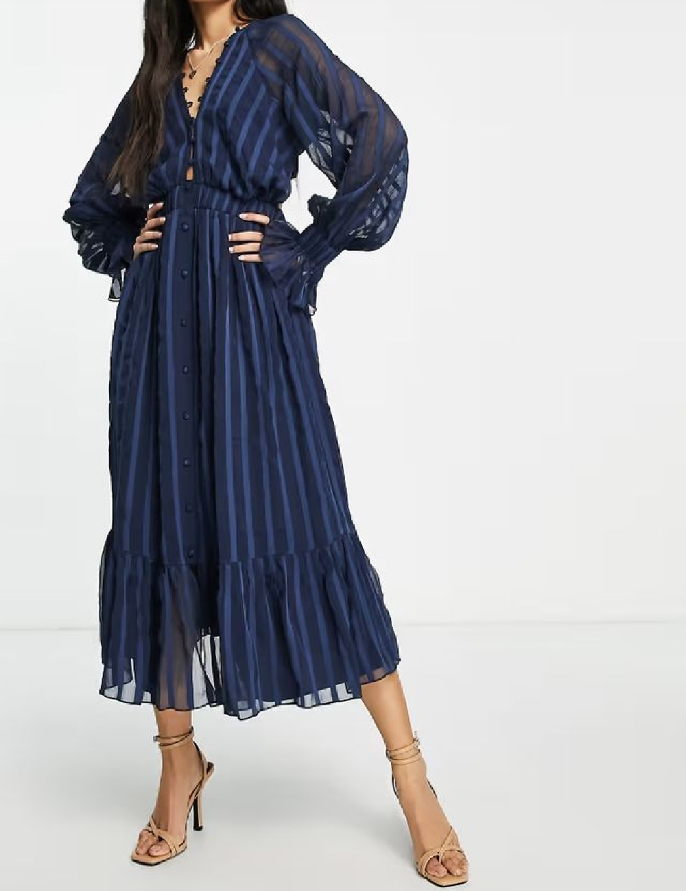 Rochie medie ASOS, albastru