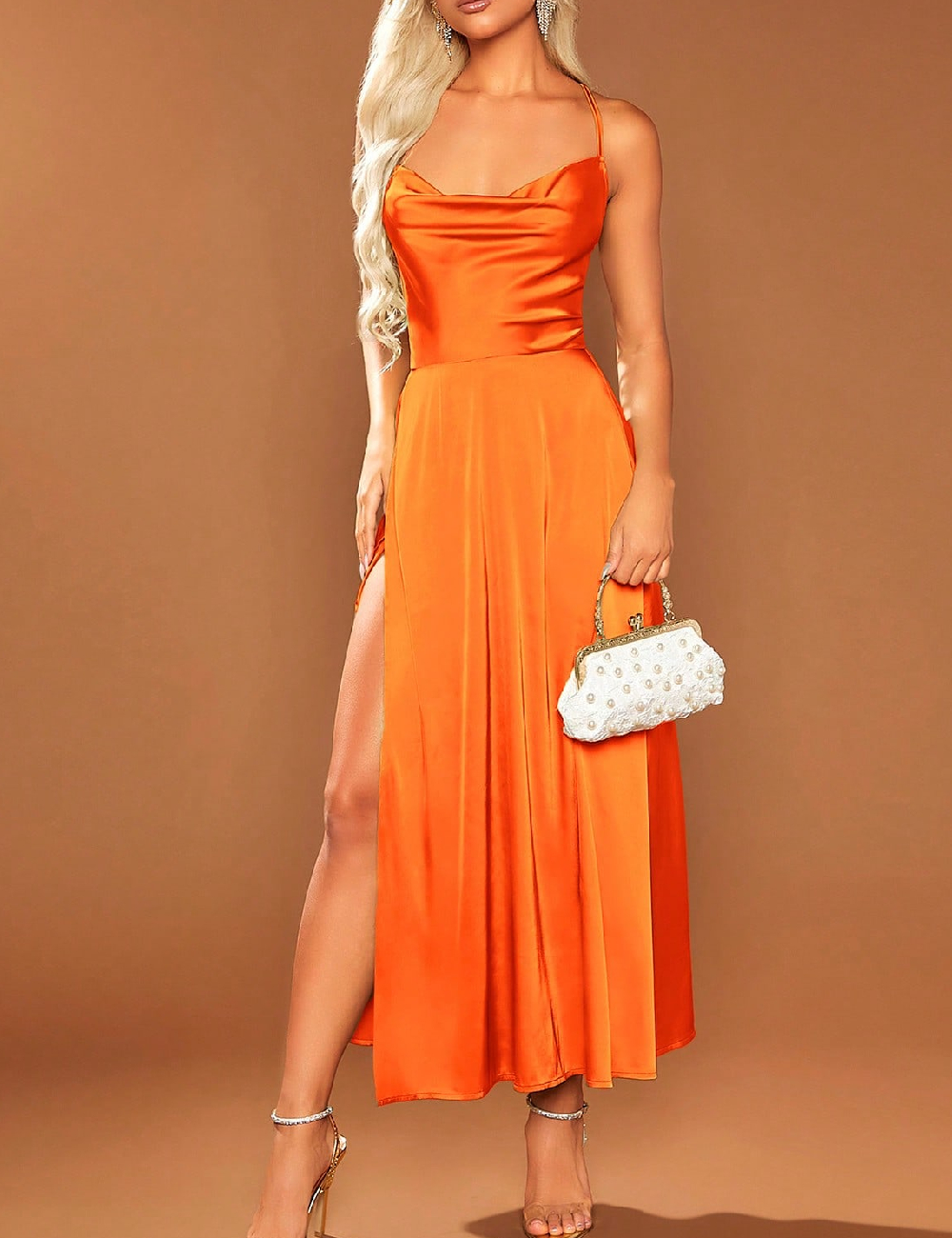Rochie lunga SHEIN, portocaliu