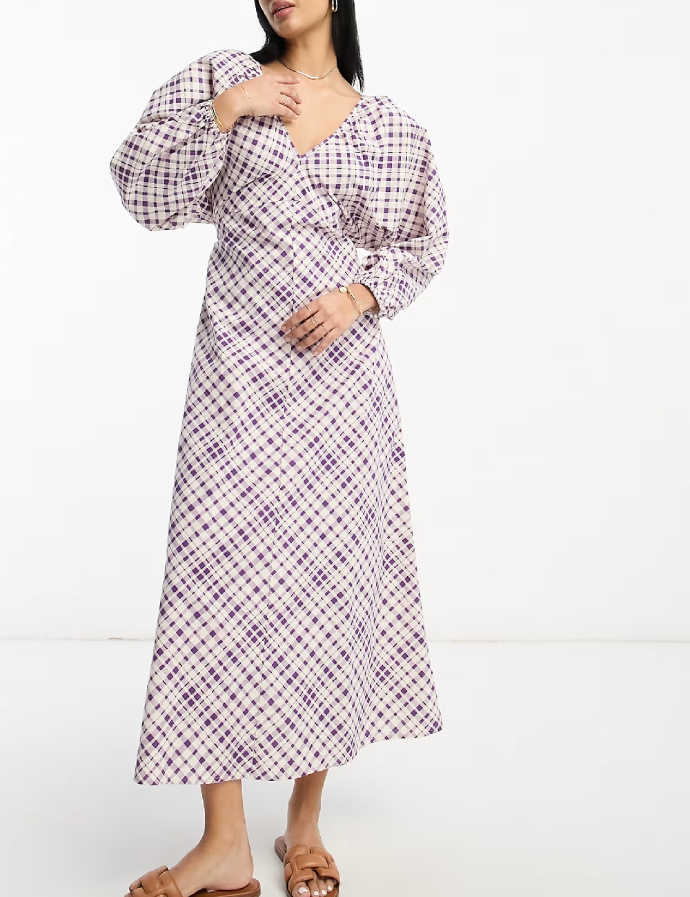 Rochie lunga ASOS, mov/alb - 1 | YEO
