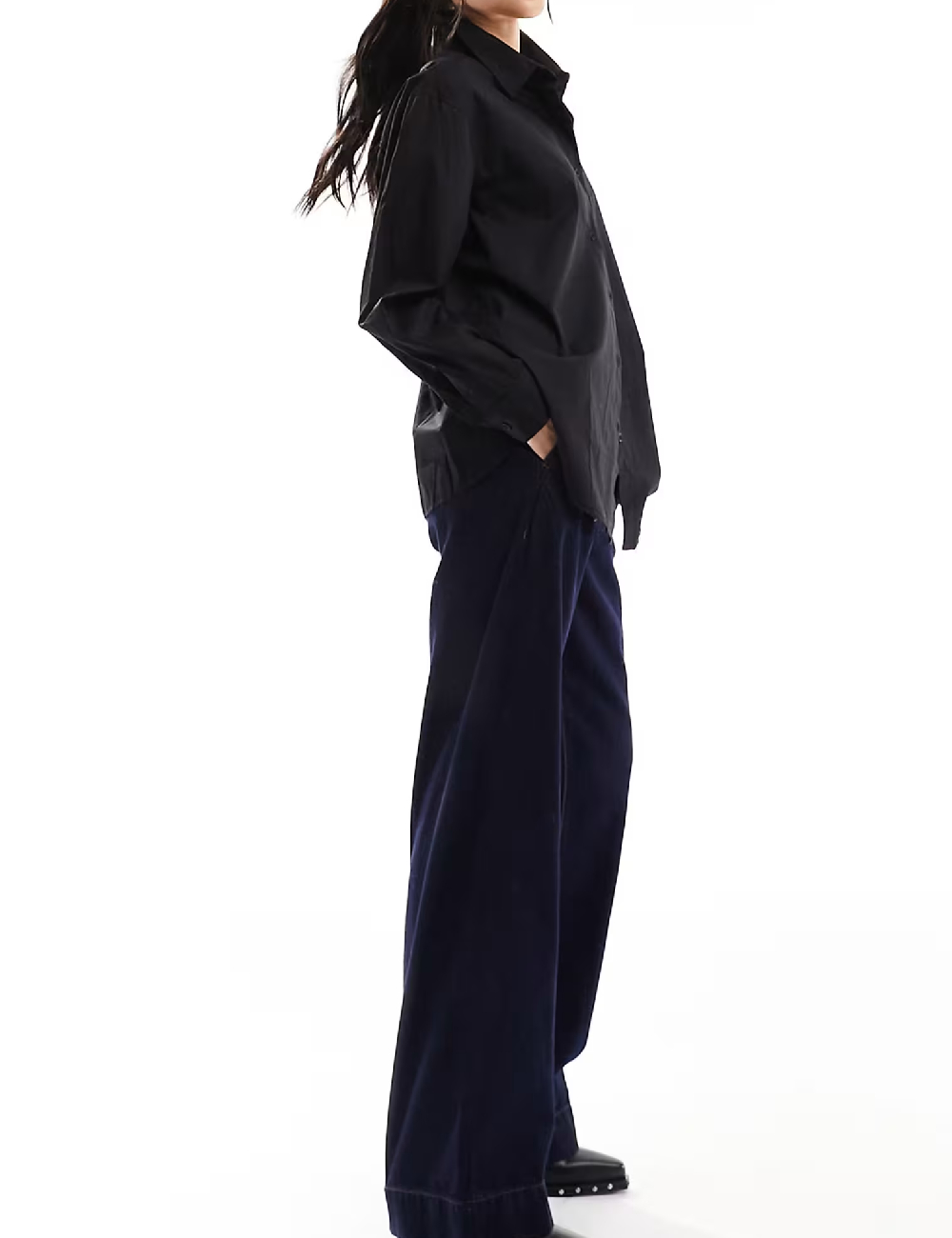Camasa Oversize Bershka, negru - 1 | YEO