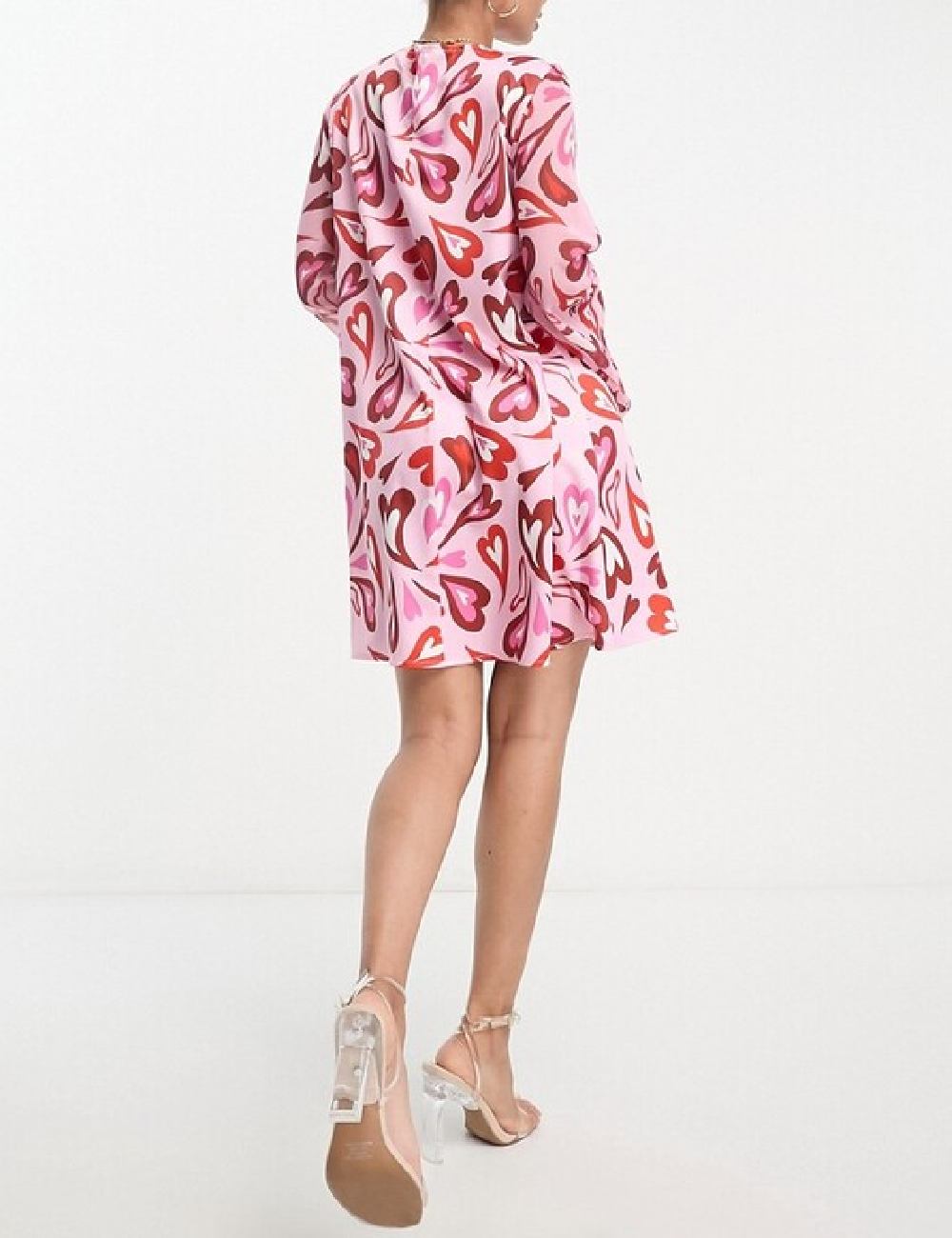 Rochie scurta Flounce London, roz - 1 | YEO