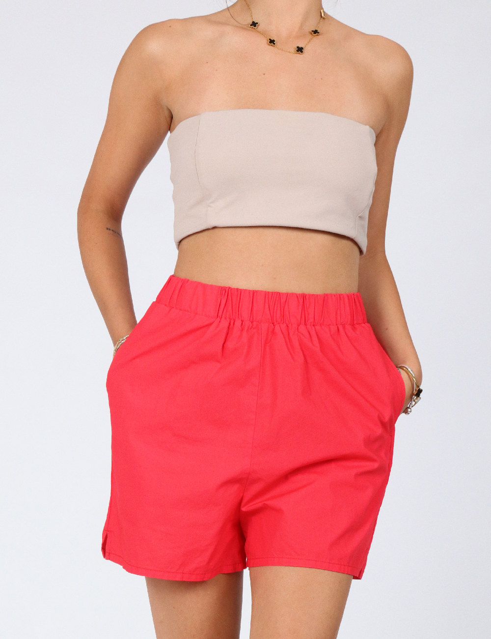Pantaloni scurti ASOS, rosu - 1 | YEO