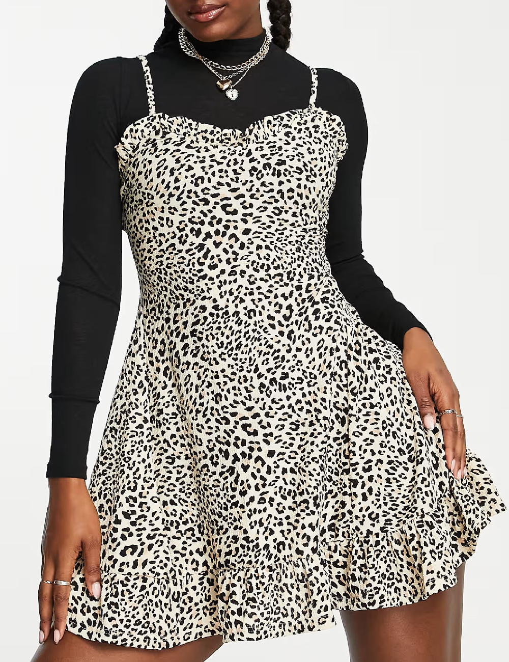 Rochie scurta Miss Selfridge, animal print