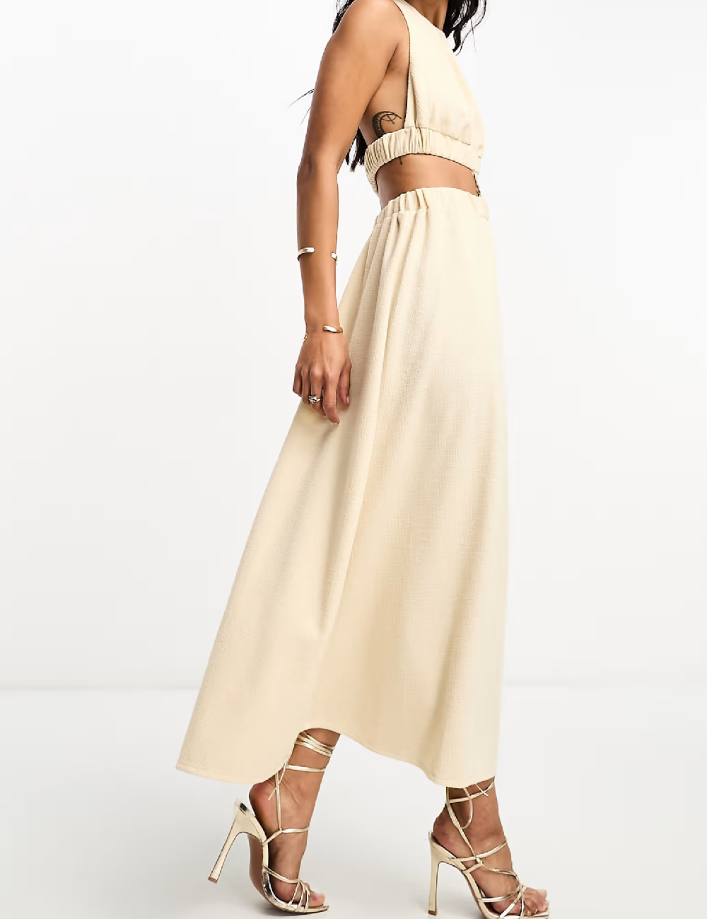 Rochie lunga ASOS, crem - 1 | YEO