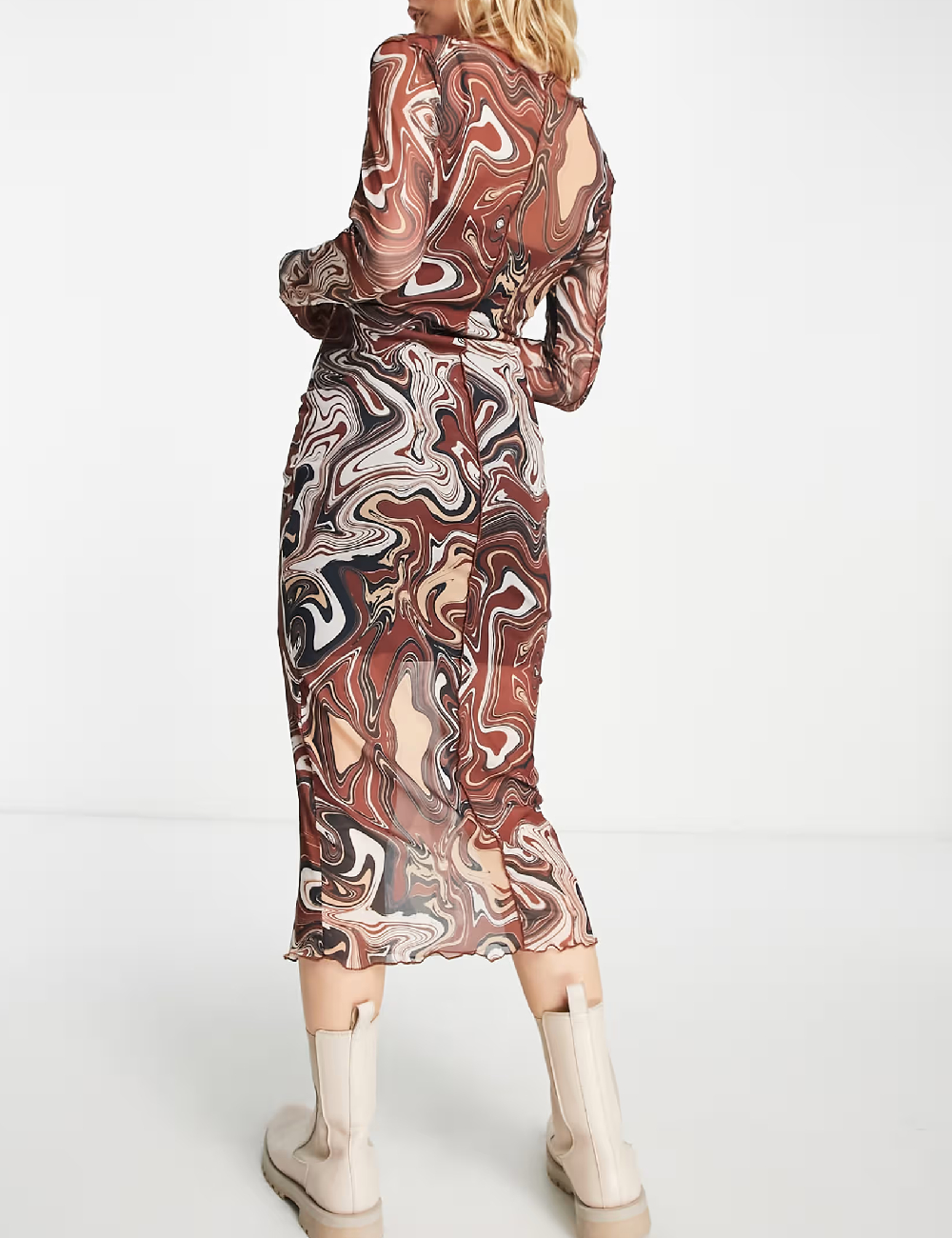 Rochie medie Violet Romance, maro - 1 | YEO