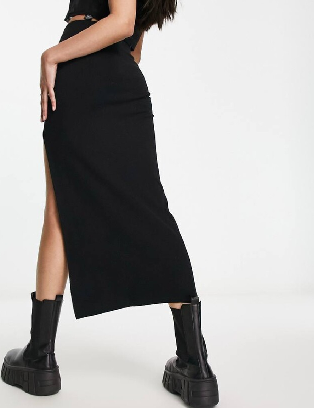 Fusta Bershka, negru - 1 | YEO