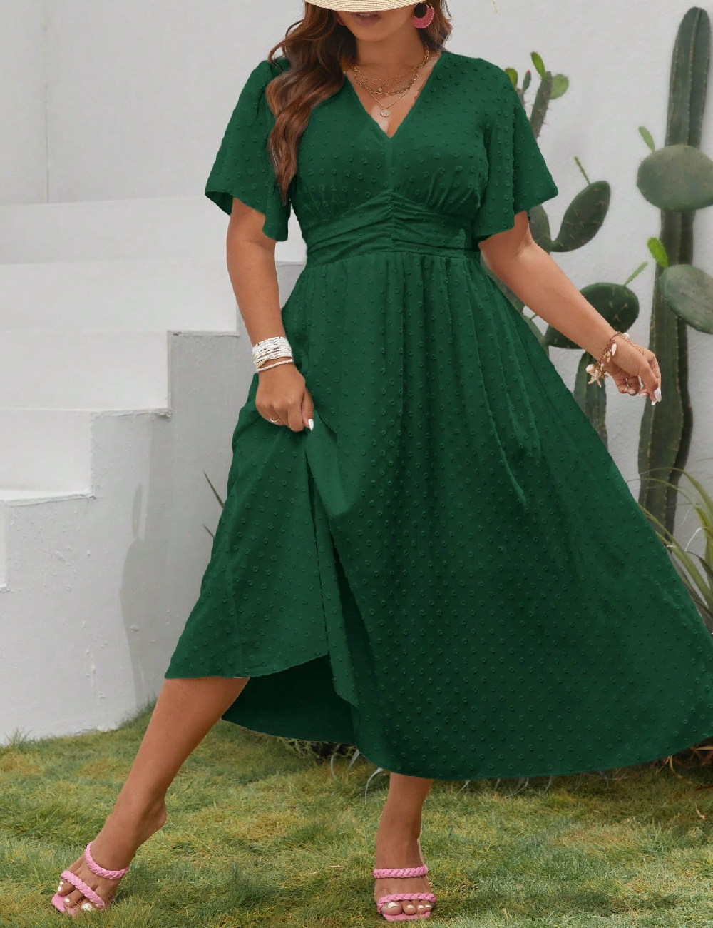Rochie lunga SHEIN CURVE, verde