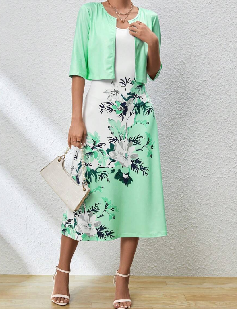 Rochie medie SHEIN, verde - 1 | YEO