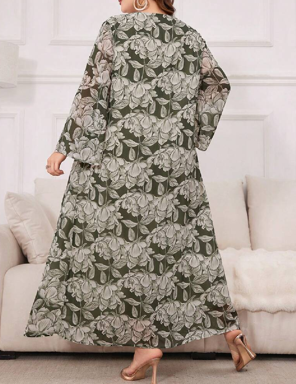 Rochie lunga SHEIN CURVE, verde - 1 | YEO