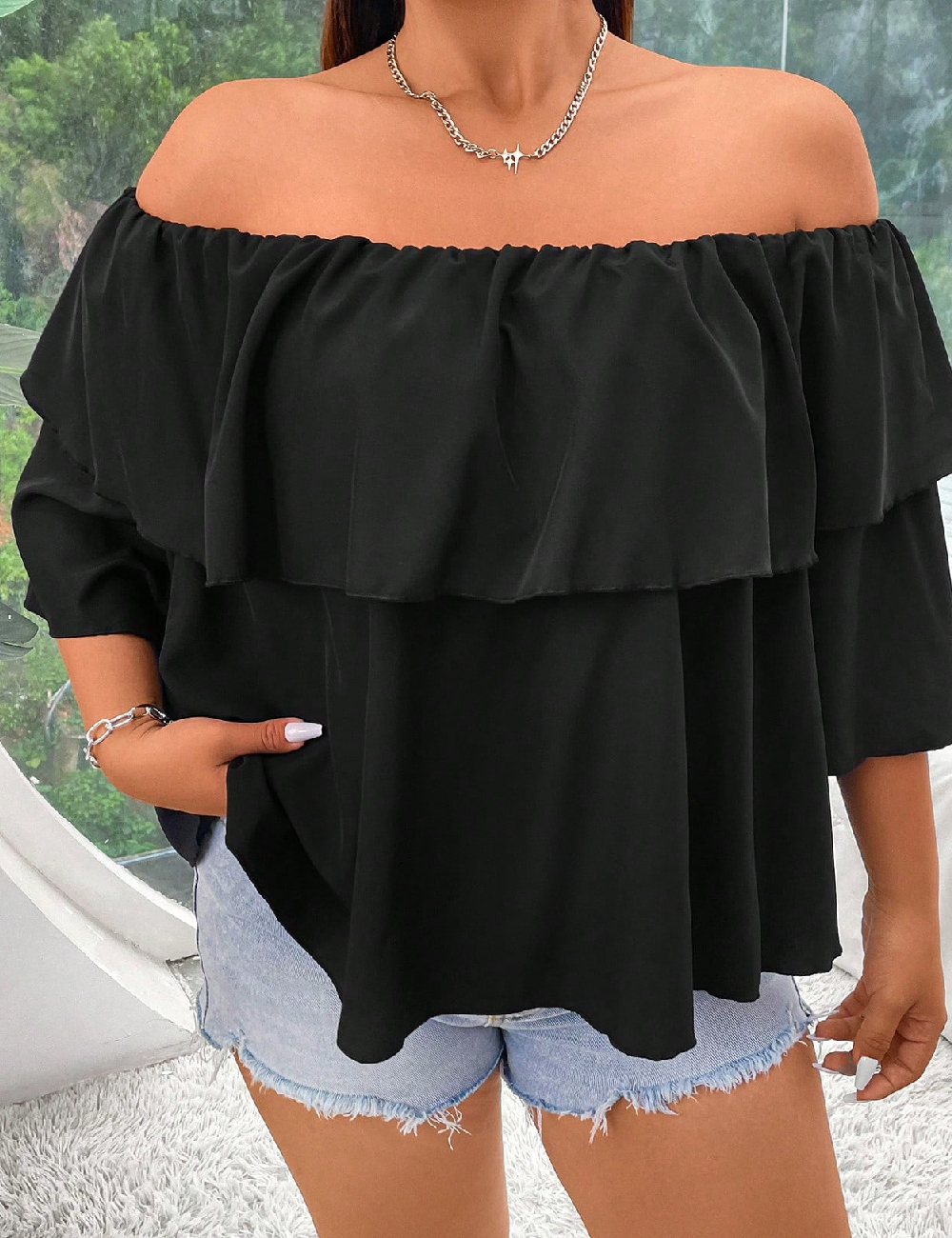 Bluza SHEIN CURVE, negru