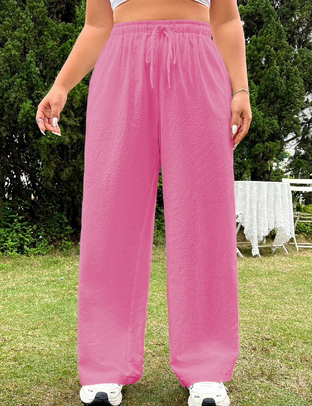 Pantaloni SHEIN CURVE, roz