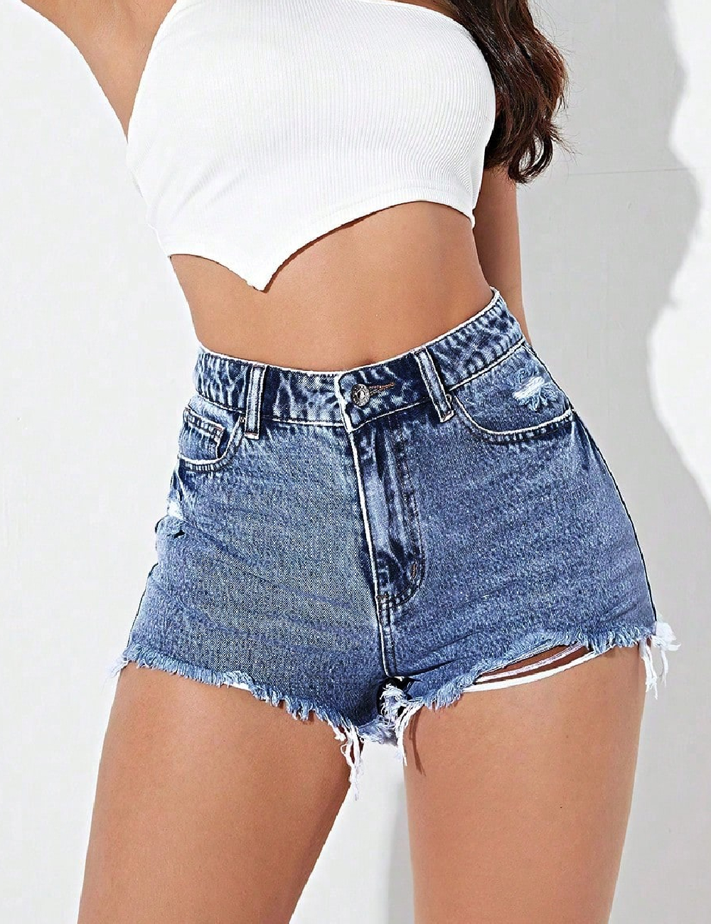 Pantaloni scurti SHEIN, albastru