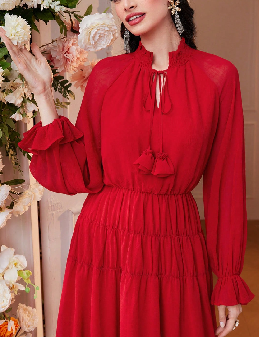 Rochie lunga SHEIN, rosu - 1 | YEO